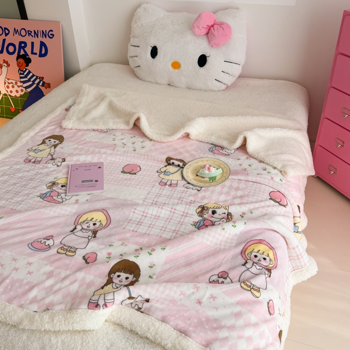 91家纺网 家纺一手货源 找家纺 温眠家纺 2025新款ins羊羔绒牛奶绒可被套休闲毯单被套-毯子图 羊-米兜