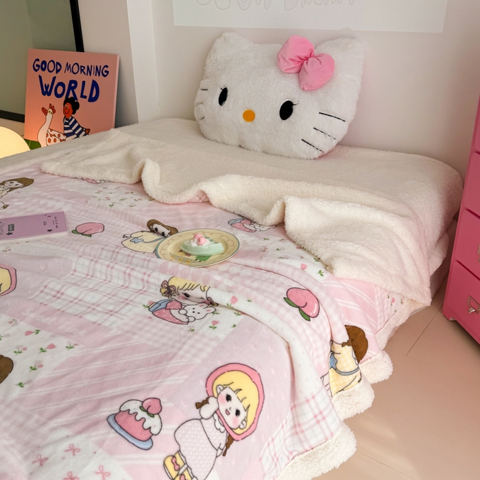 91家纺网 家纺一手货源 找家纺 温眠家纺 2025新款ins羊羔绒牛奶绒可被套休闲毯单被套-毯子图 羊-米兜