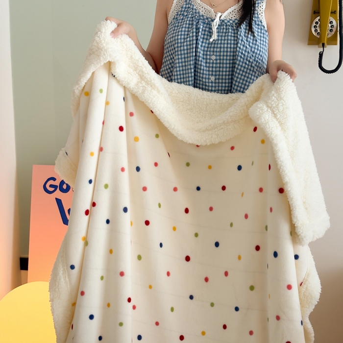 91家纺网 家纺一手货源 找家纺 温眠家纺 2025新款ins羊羔绒牛奶绒可被套休闲毯单被套-毯子图 羊-多彩