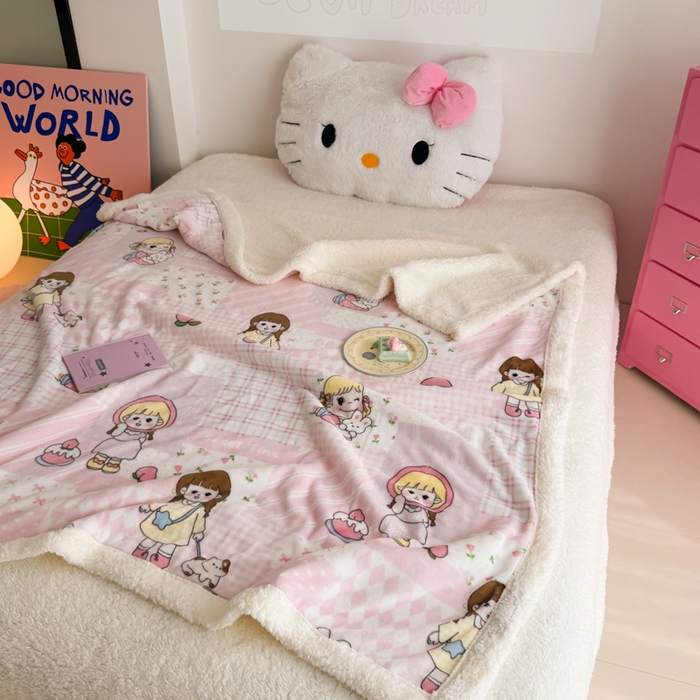 91家纺网 家纺一手货源 找家纺 温眠家纺 2025新款ins羊羔绒牛奶绒可被套休闲毯单被套-毯子图 羊-米兜