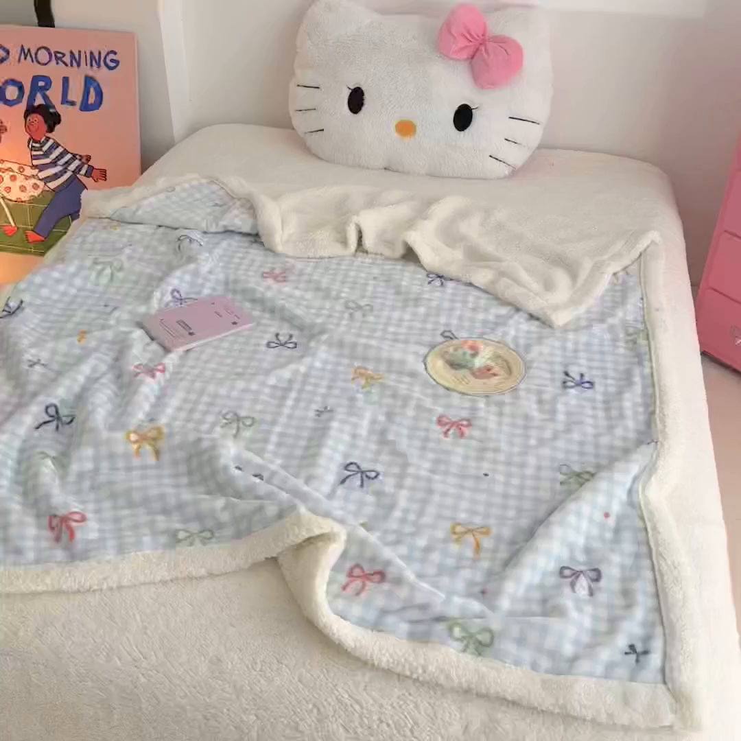 91家纺网 家纺一手货源 找家纺 温眠家纺 2025新款ins羊羔绒牛奶绒可被套休闲毯单被套-毯子图 羊-彩色物语蓝