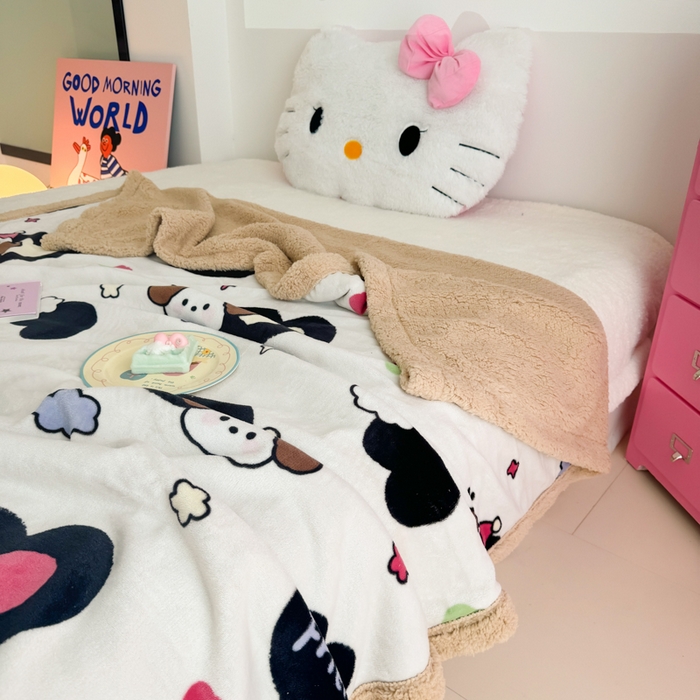 91家纺网 家纺一手货源 找家纺 温眠家纺 2025新款ins羊羔绒牛奶绒可被套休闲毯单被套-毯子图 羊-爱丁屋