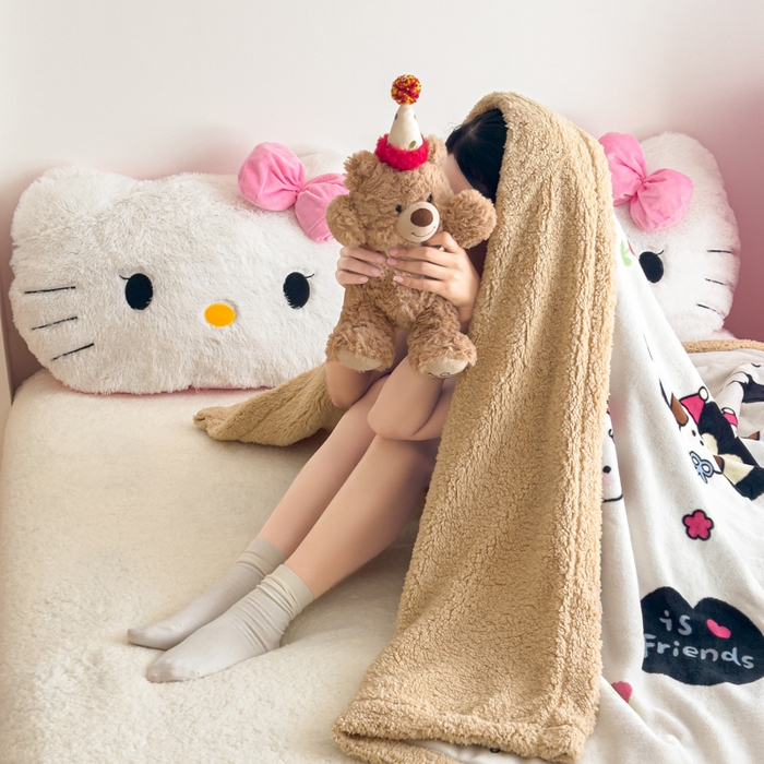 91家纺网 家纺一手货源 找家纺 温眠家纺 2025新款ins羊羔绒牛奶绒可被套休闲毯单被套-毯子图 羊-爱丁屋