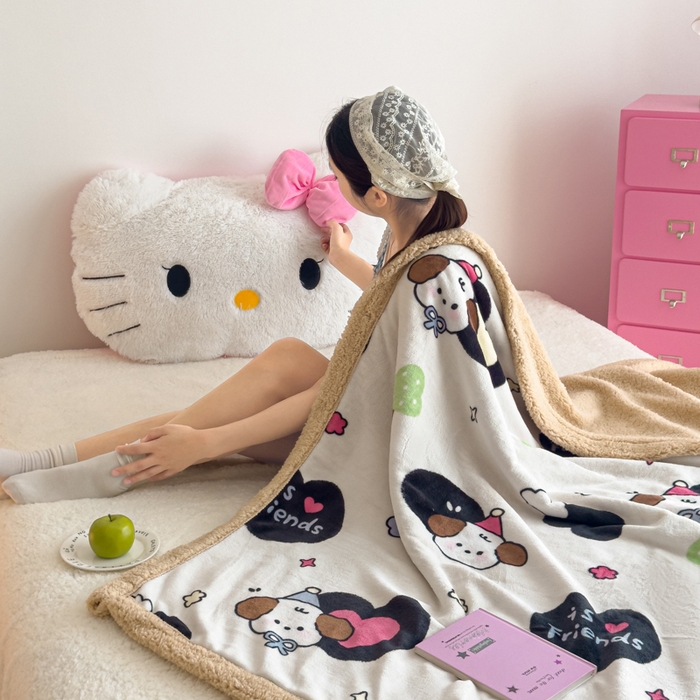 91家纺网 家纺一手货源 找家纺 温眠家纺 2025新款ins羊羔绒牛奶绒可被套休闲毯单被套-毯子图 羊-爱丁屋