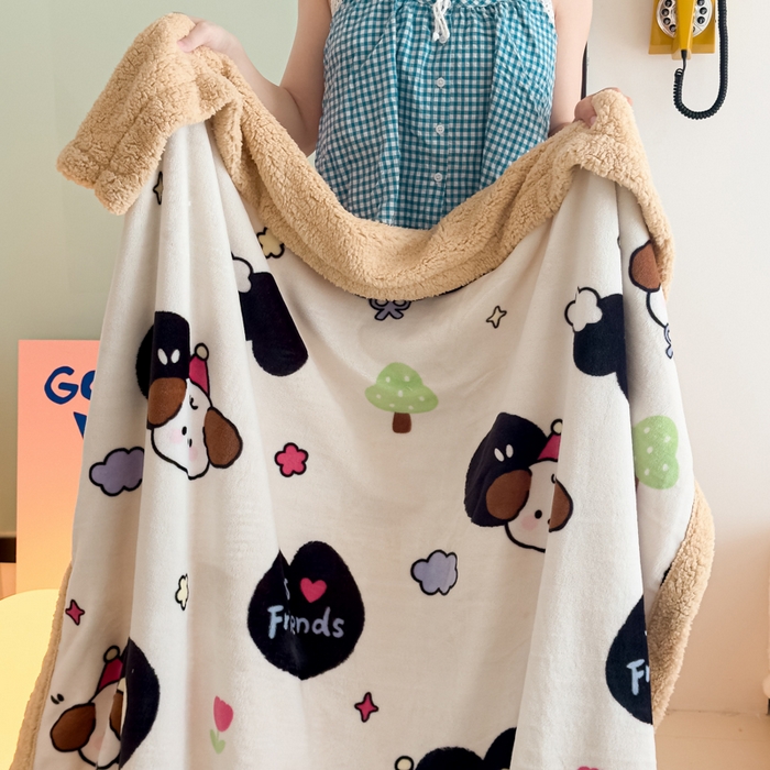 91家纺网 家纺一手货源 找家纺 温眠家纺 2025新款ins羊羔绒牛奶绒可被套休闲毯单被套-毯子图 羊-爱丁屋