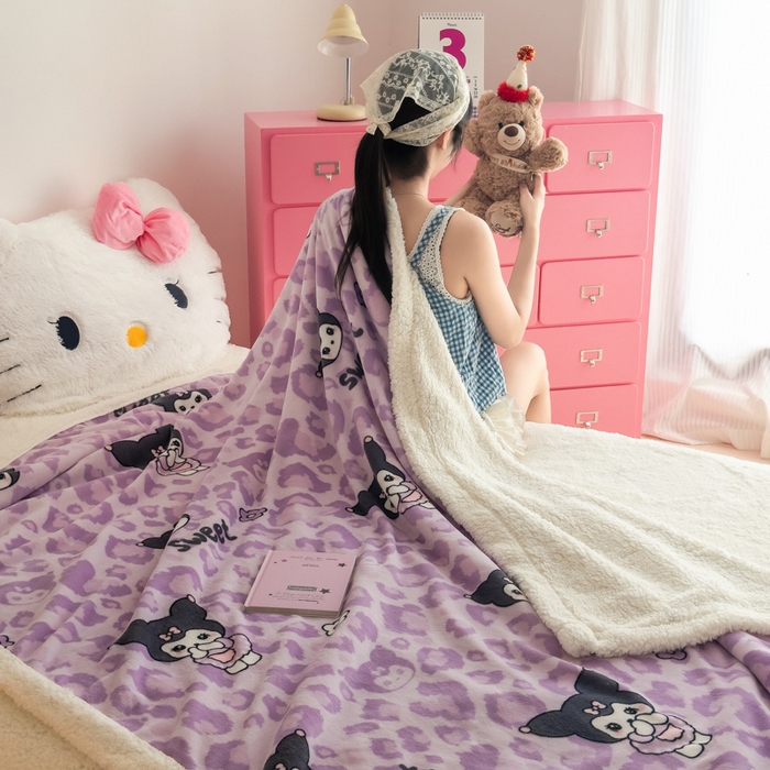 91家纺网 家纺一手货源 找家纺 温眠家纺 2025新款ins羊羔绒牛奶绒可被套休闲毯单被套-毯子图 羊-淘气