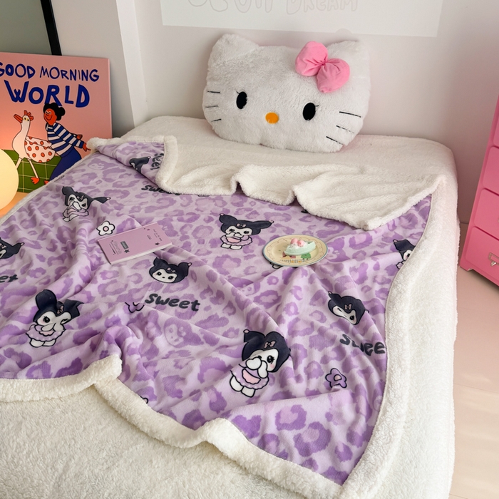 91家纺网 家纺一手货源 找家纺 温眠家纺 2025新款ins羊羔绒牛奶绒可被套休闲毯单被套-毯子图 羊-淘气