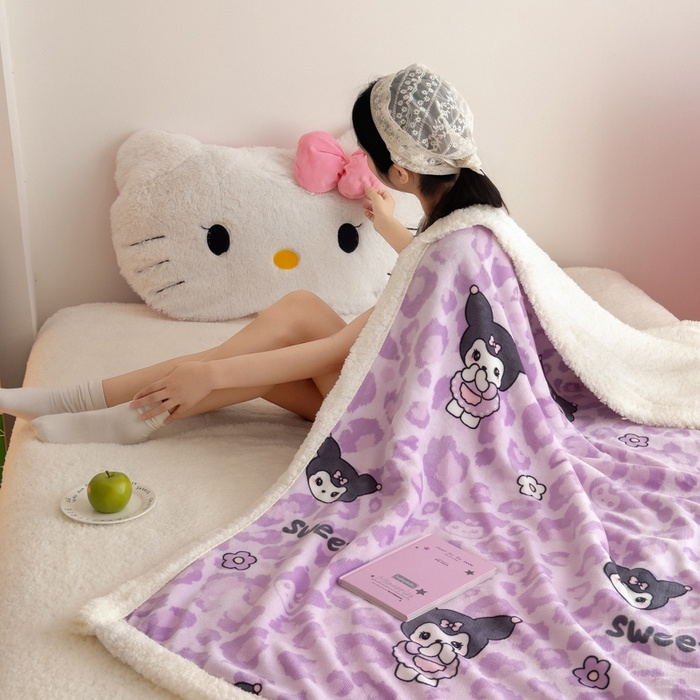 91家纺网 家纺一手货源 找家纺 温眠家纺 2025新款ins羊羔绒牛奶绒可被套休闲毯单被套-毯子图 羊-淘气