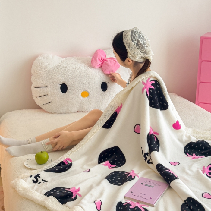 91家纺网 家纺一手货源 找家纺 温眠家纺 2025新款ins羊羔绒牛奶绒可被套休闲毯单被套-毯子图 羊-山野莓莓