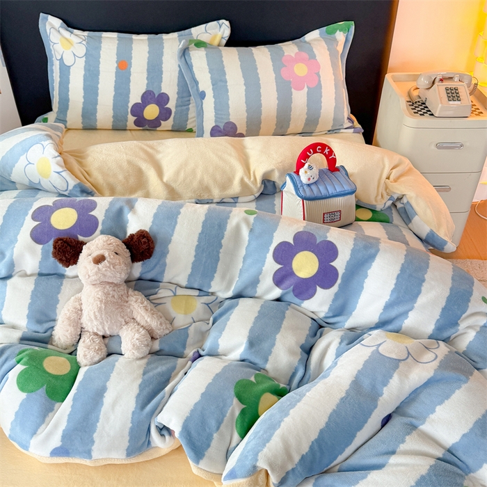 91家纺网 家纺一手货源 找家纺 （总）温眠家纺 2025新款加厚牛奶绒四件套跑量款