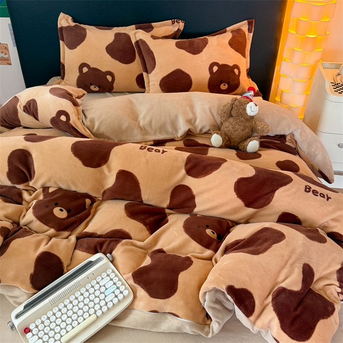 91家纺网 家纺一手货源 找家纺 （总）温眠家纺 2025新款加厚牛奶绒四件套跑量款