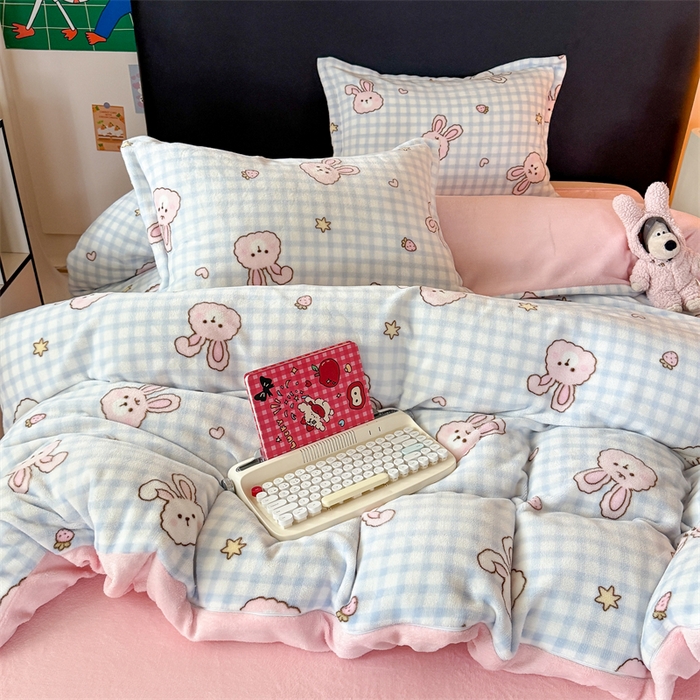 91家纺网 家纺一手货源 找家纺 （总）温眠家纺 2025新款加厚牛奶绒四件套跑量款