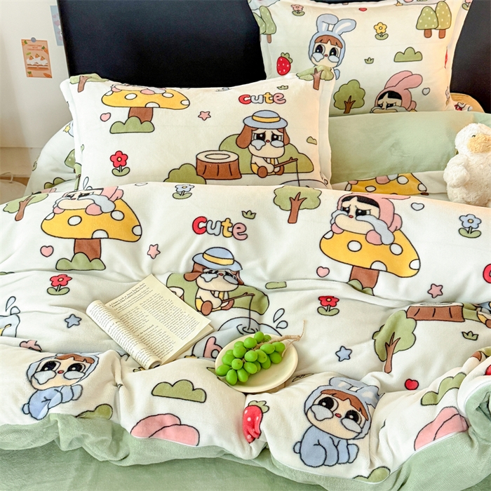 91家纺网 家纺一手货源 找家纺 （总）温眠家纺 2025新款加厚牛奶绒四件套跑量款