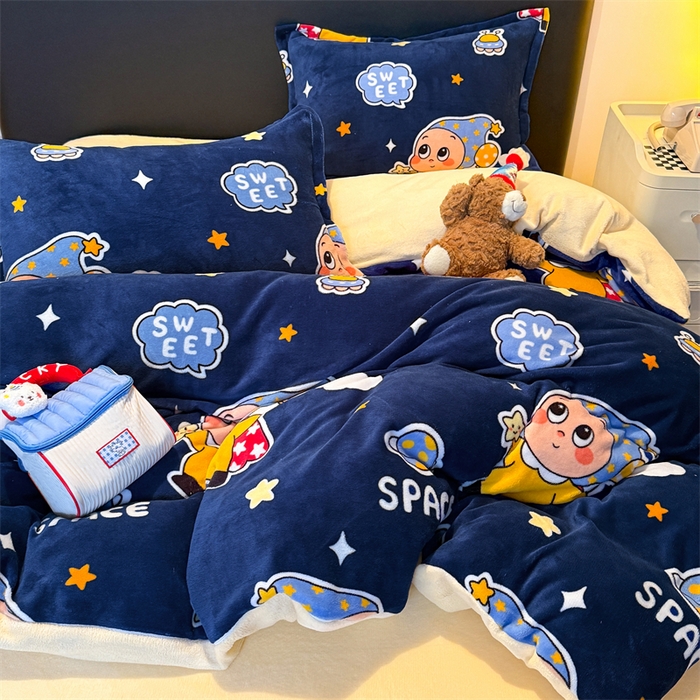 91家纺网 家纺一手货源 找家纺 （总）温眠家纺 2025新款加厚牛奶绒四件套跑量款