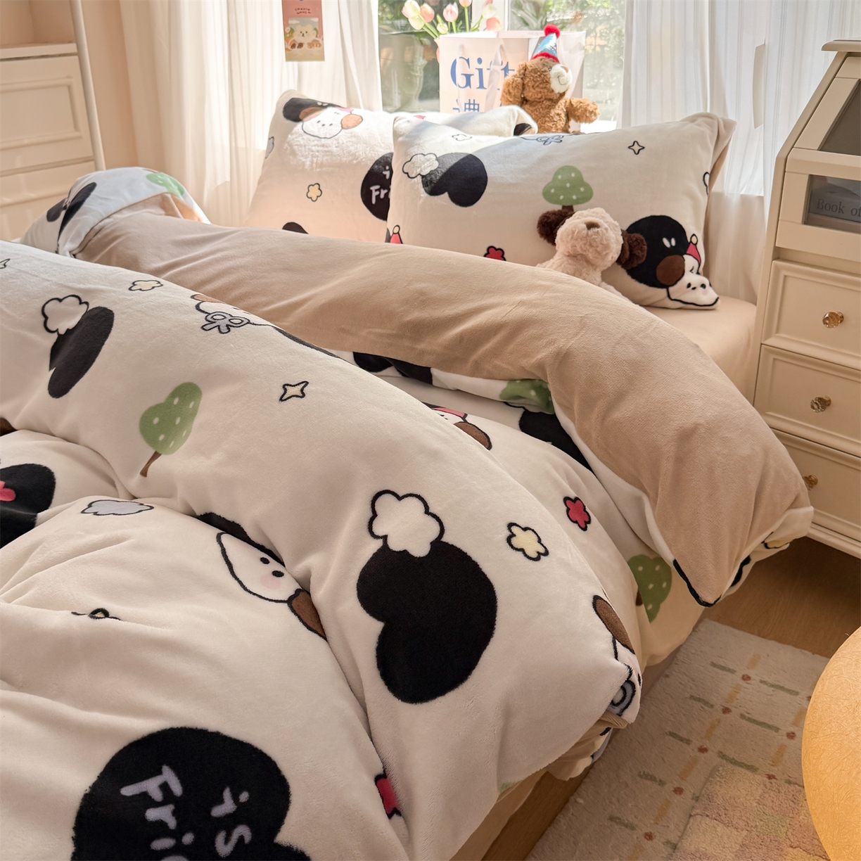 91家纺网 家纺一手货源 找家纺 （总）温眠家纺 2025新款全工艺200克牛奶绒印花四件套