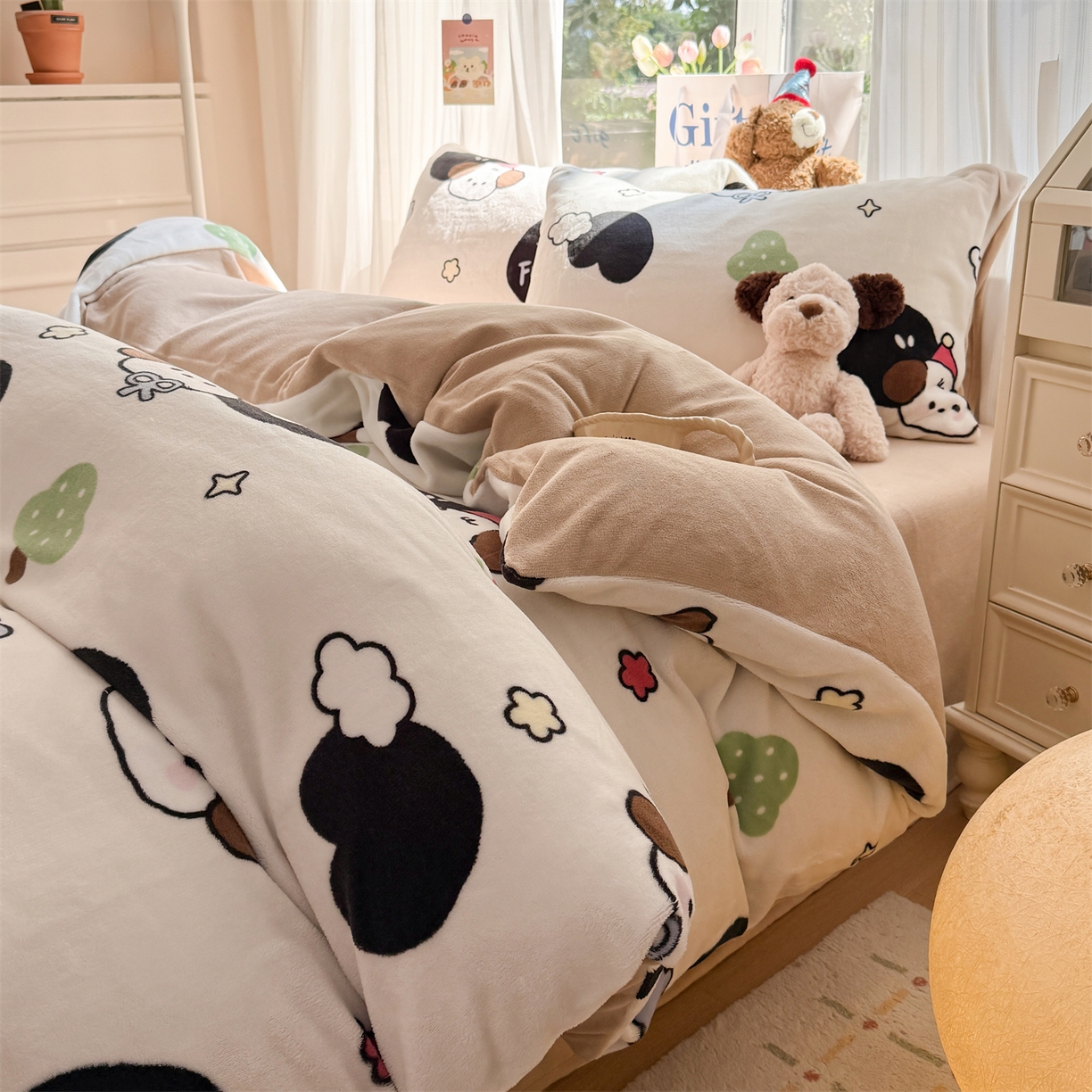 91家纺网 家纺一手货源 找家纺 （总）温眠家纺 2025新款全工艺200克牛奶绒印花四件套