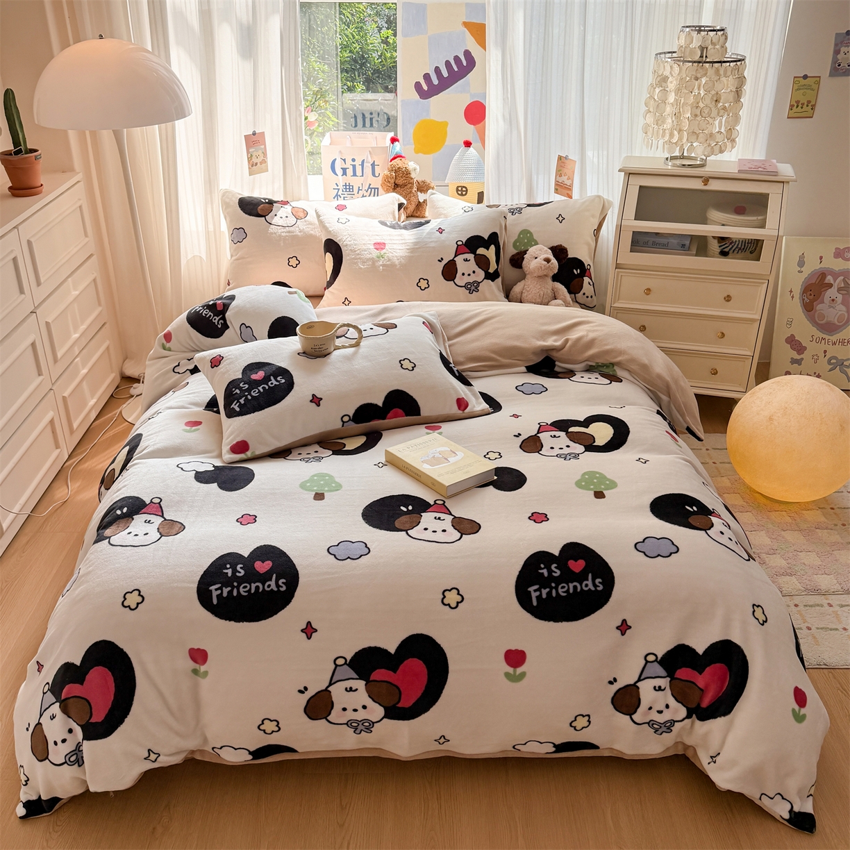 91家纺网 家纺一手货源 找家纺 （总）温眠家纺 2025新款全工艺200克牛奶绒印花四件套