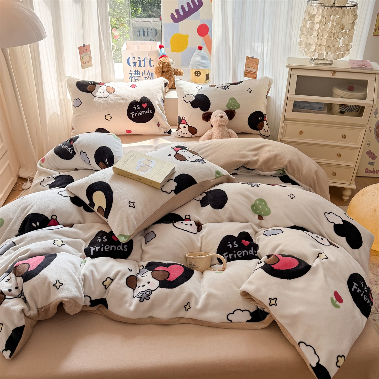 91家纺网 家纺一手货源 找家纺 （总）温眠家纺 2025新款全工艺200克牛奶绒印花四件套