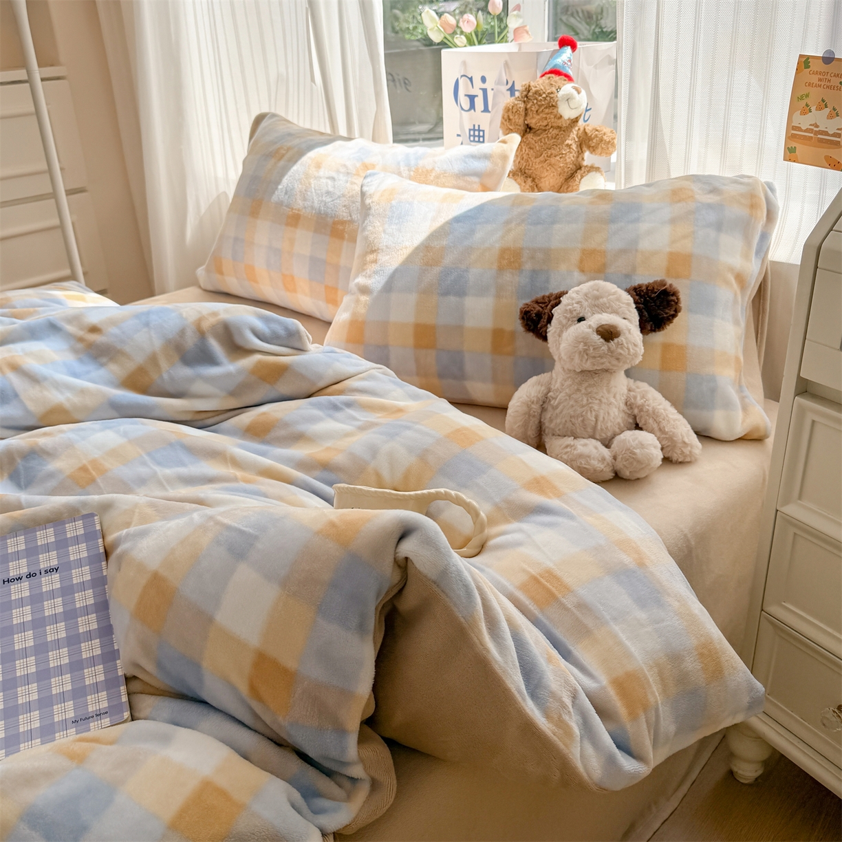 91家纺网 家纺一手货源 找家纺 温眠家纺 2025新款全工艺200克牛奶绒印花四件套 墨尔本