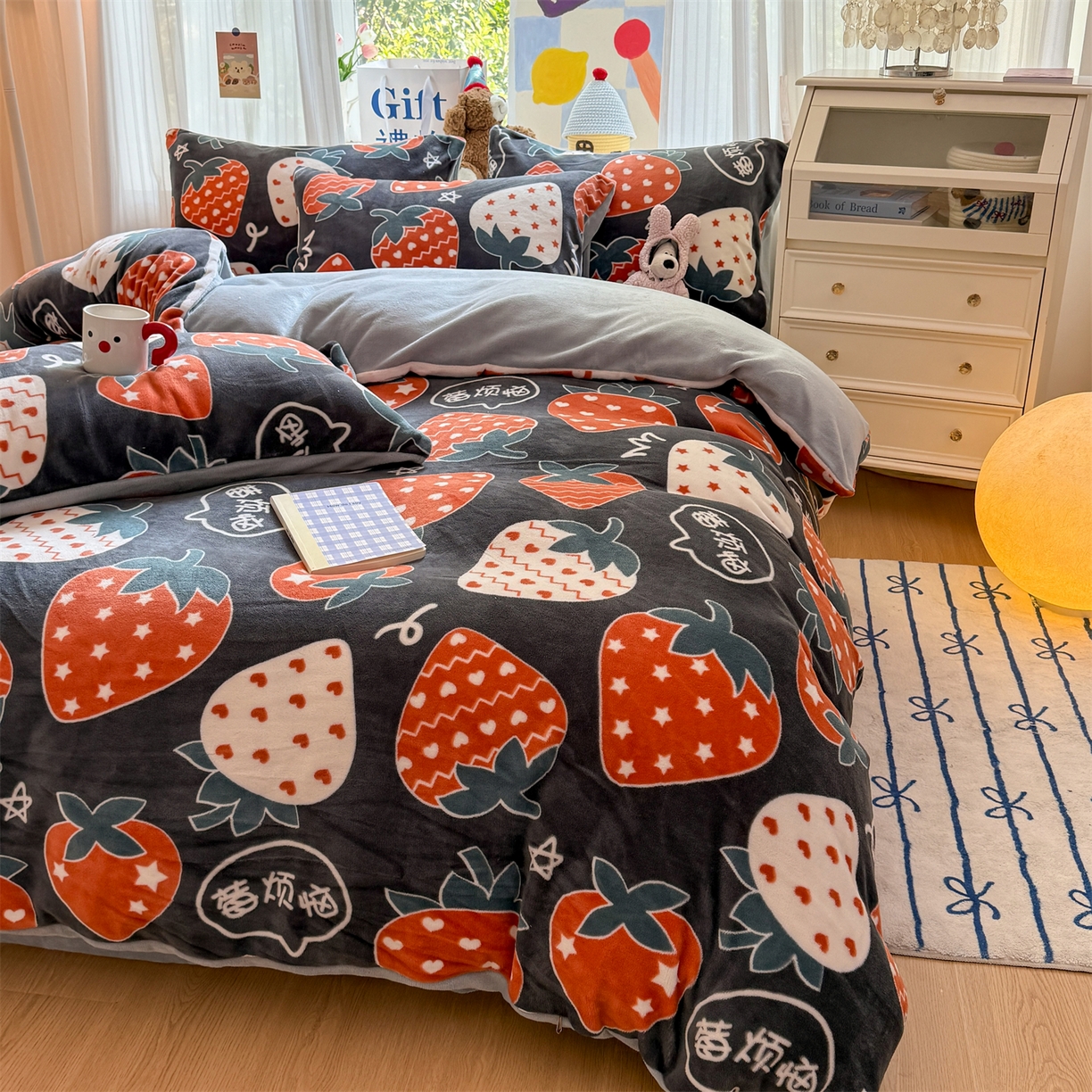 91家纺网 家纺一手货源 找家纺 温眠家纺 2025新款全工艺200克牛奶绒印花四件套 觅光里