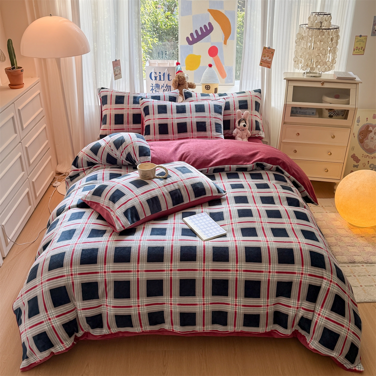 91家纺网 家纺一手货源 找家纺 温眠家纺 2025新款全工艺200克牛奶绒印花四件套 马德里