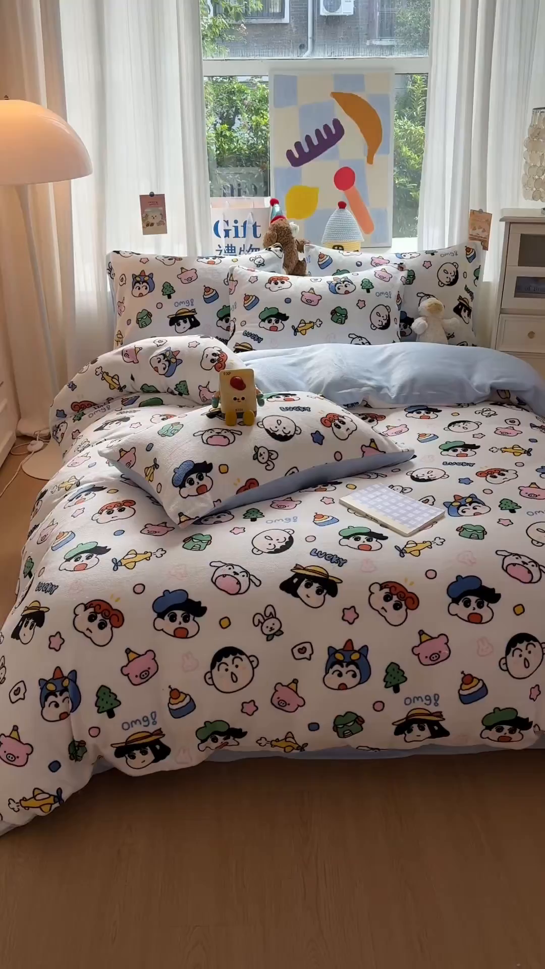 91家纺网 家纺一手货源 找家纺 温眠家纺 2025新款全工艺200克牛奶绒印花四件套 小新家族