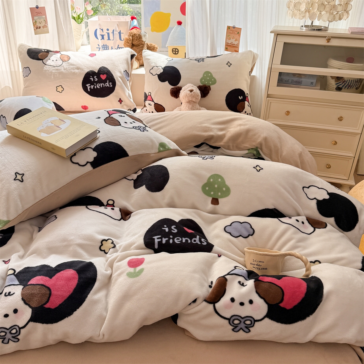 91家纺网 家纺一手货源 找家纺 （总）温眠家纺 2025新款全工艺200克牛奶绒印花四件套