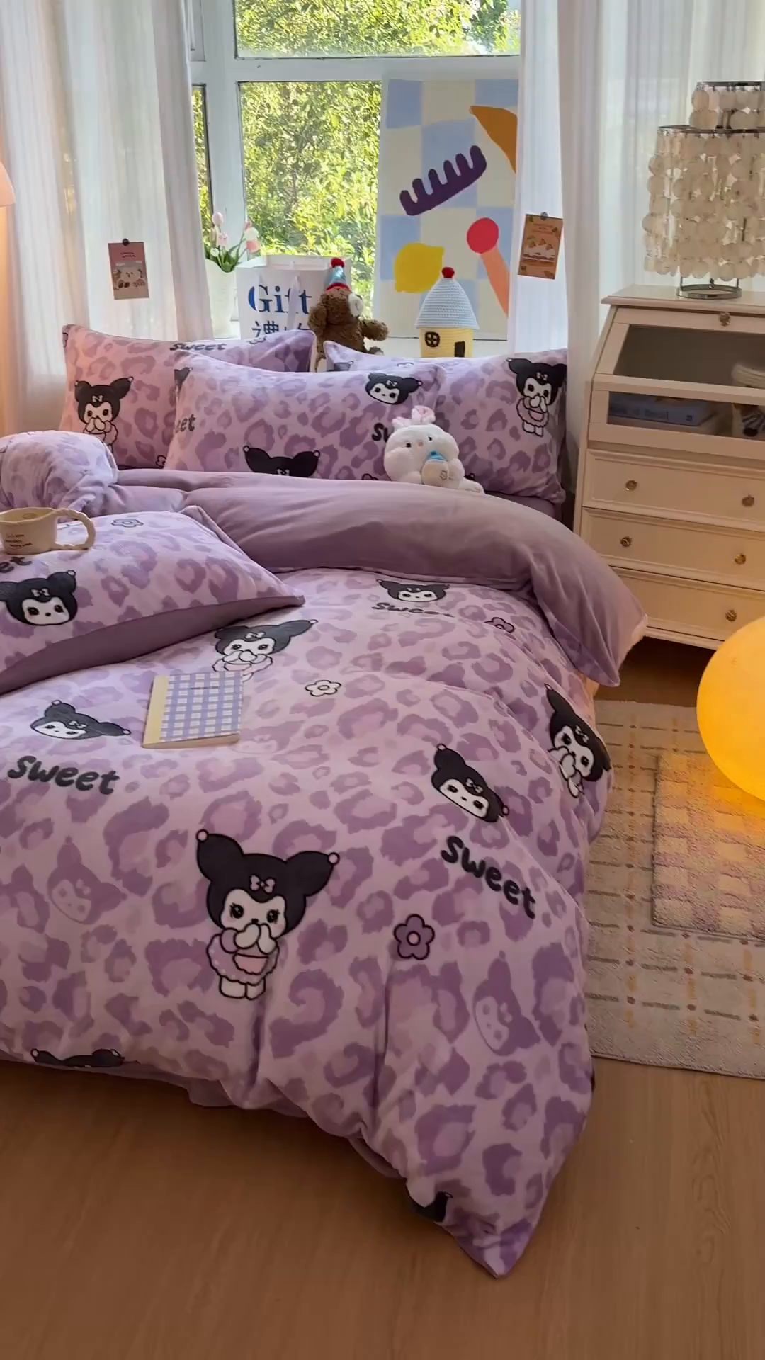 91家纺网 家纺一手货源 找家纺 温眠家纺 2025新款全工艺200克牛奶绒印花四件套 淘气