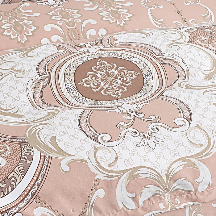 91家纺网 家纺一手货源 找家纺 小雨家纺 2026新款跨境芦荟棉韩版花边床裙单品套件--被套 张灯结彩棕