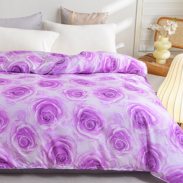 91家纺网 家纺一手货源 找家纺 小雨家纺 2026新款跨境芦荟棉韩版花边床裙单品套件--被套 玫瑰庄园莲