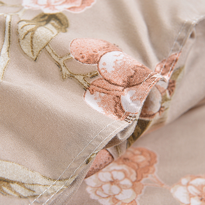 91家纺网 家纺一手货源 找家纺 小雨家纺 2026新款跨境芦荟棉韩版花边床裙单品套件--被套 锦上添花棕