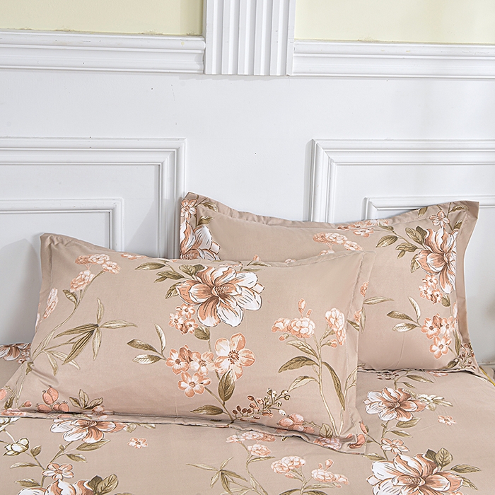 91家纺网 家纺一手货源 找家纺 小雨家纺 2026新款跨境芦荟棉韩版花边床裙单品套件--四件套 锦上添花棕