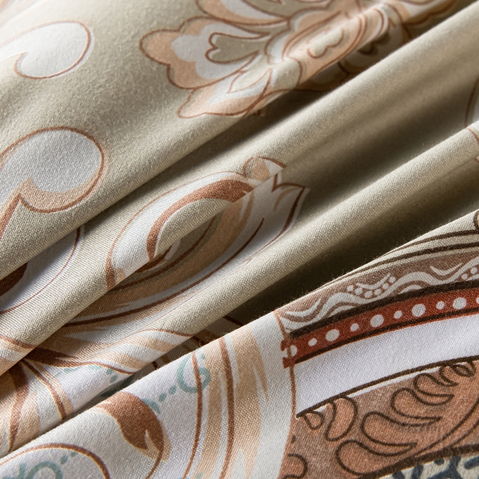 91家纺网 家纺一手货源 找家纺 小雨家纺 2026新款跨境芦荟棉韩版花边床裙单品套件--四件套 张灯结彩卡其