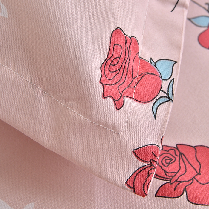 91家纺网 家纺一手货源 找家纺 小雨家纺 2026新款跨境芦荟棉韩版花边床裙单品套件--四件套 唯爱粉