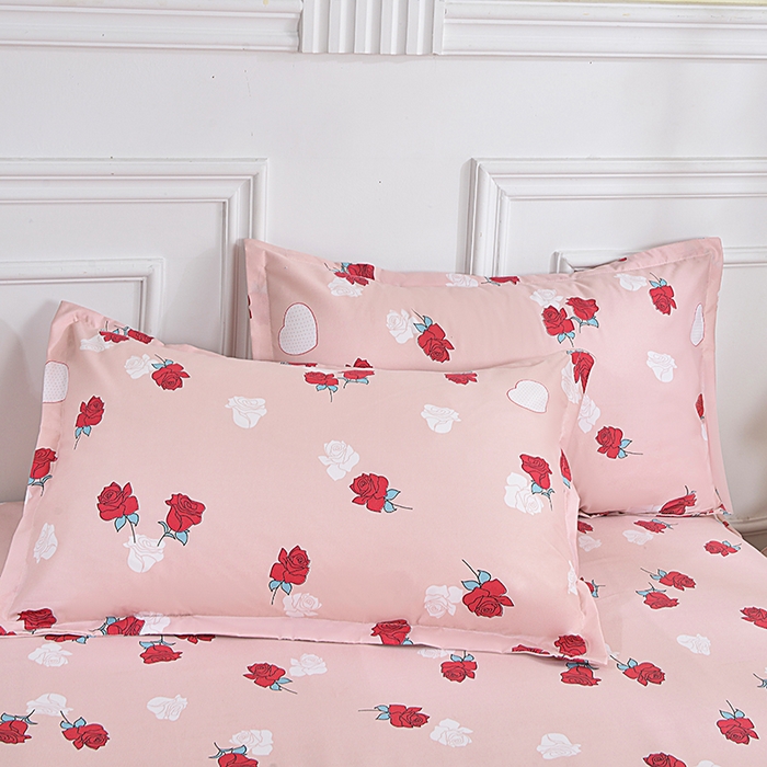 91家纺网 家纺一手货源 找家纺 小雨家纺 2026新款跨境芦荟棉韩版花边床裙单品套件--四件套 唯爱粉