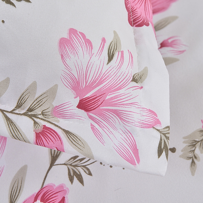 91家纺网 家纺一手货源 找家纺 小雨家纺 2026新款跨境芦荟棉韩版花边床裙单品套件--四件套 笔下生花粉