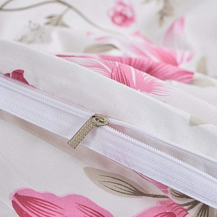 91家纺网 家纺一手货源 找家纺 小雨家纺 2026新款跨境芦荟棉韩版花边床裙单品套件--四件套 笔下生花粉