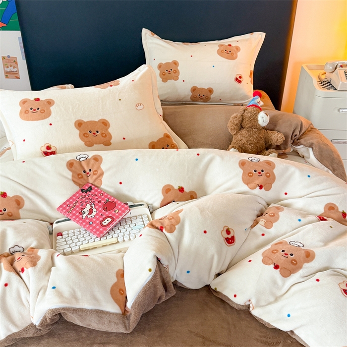 温眠家纺 2025新款加厚牛奶绒四件套跑量款 卡贝拉
