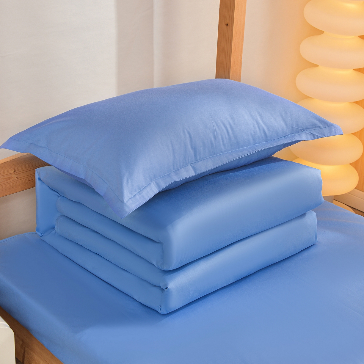 91家纺网 家纺一手货源 找家纺 （总）小雨家纺 2026新款13376宿舍纯棉40支纯色三件套