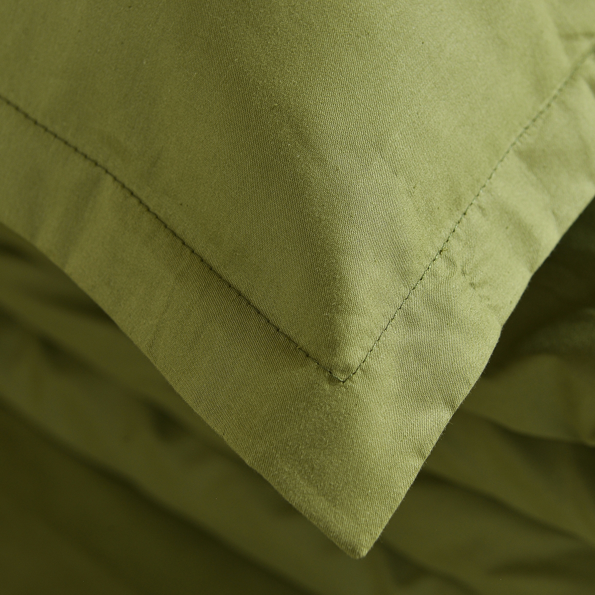 91家纺网 家纺一手货源 找家纺 小雨家纺 2026新款13376宿舍纯棉40支纯色三件套 森林绿