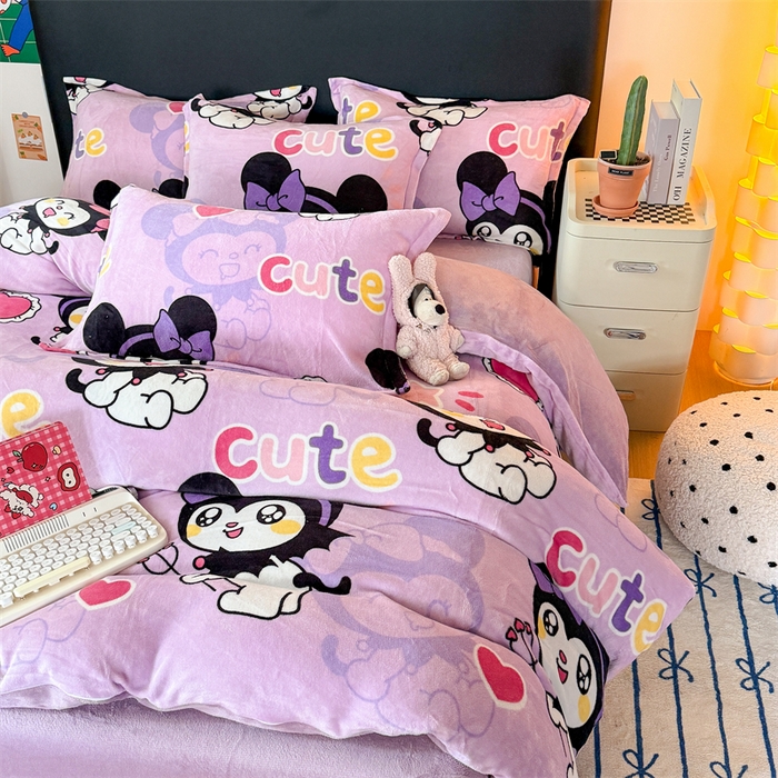 91家纺网 家纺一手货源 找家纺 温眠家纺 2025新款加厚牛奶绒四件套跑量款 库米洛