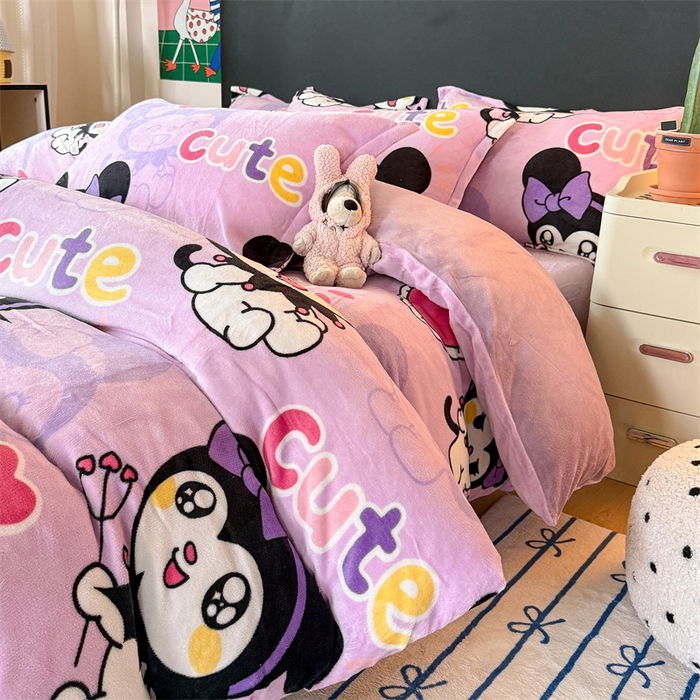 91家纺网 家纺一手货源 找家纺 温眠家纺 2025新款加厚牛奶绒四件套跑量款 库米洛