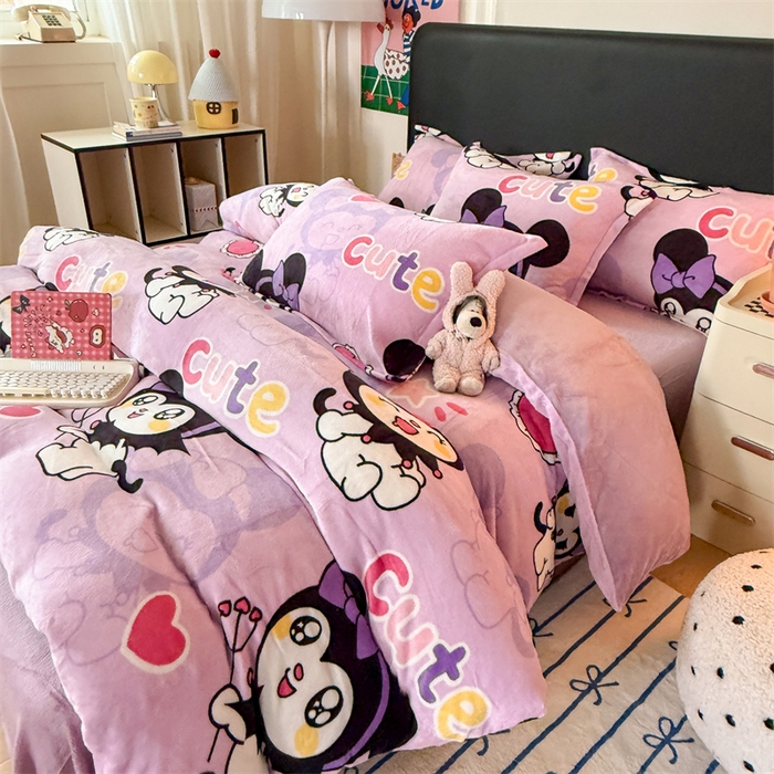 91家纺网 家纺一手货源 找家纺 温眠家纺 2025新款加厚牛奶绒四件套跑量款 库米洛