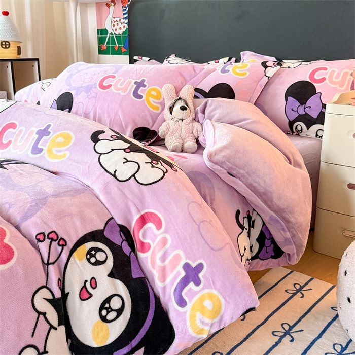 91家纺网 家纺一手货源 找家纺 温眠家纺 2025新款加厚牛奶绒四件套跑量款 库米洛