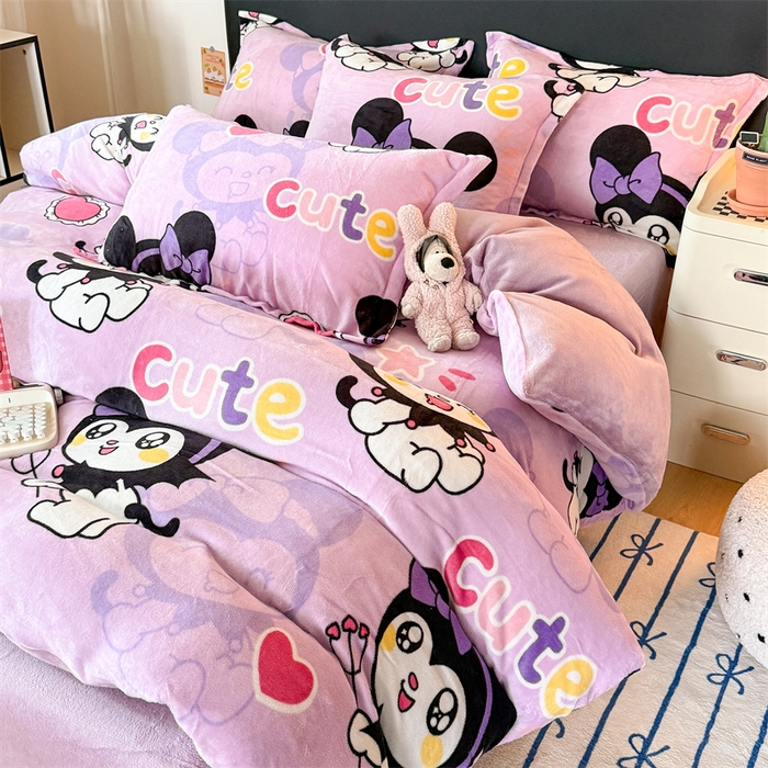 91家纺网 家纺一手货源 找家纺 温眠家纺 2025新款加厚牛奶绒四件套跑量款 库米洛