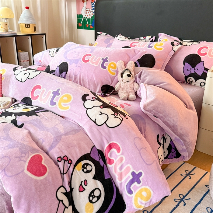 91家纺网 家纺一手货源 找家纺 温眠家纺 2025新款加厚牛奶绒四件套跑量款 库米洛