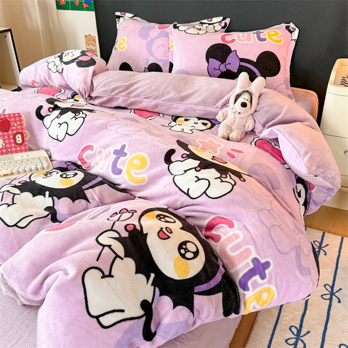 91家纺网 家纺一手货源 找家纺 温眠家纺 2025新款加厚牛奶绒四件套跑量款 库米洛