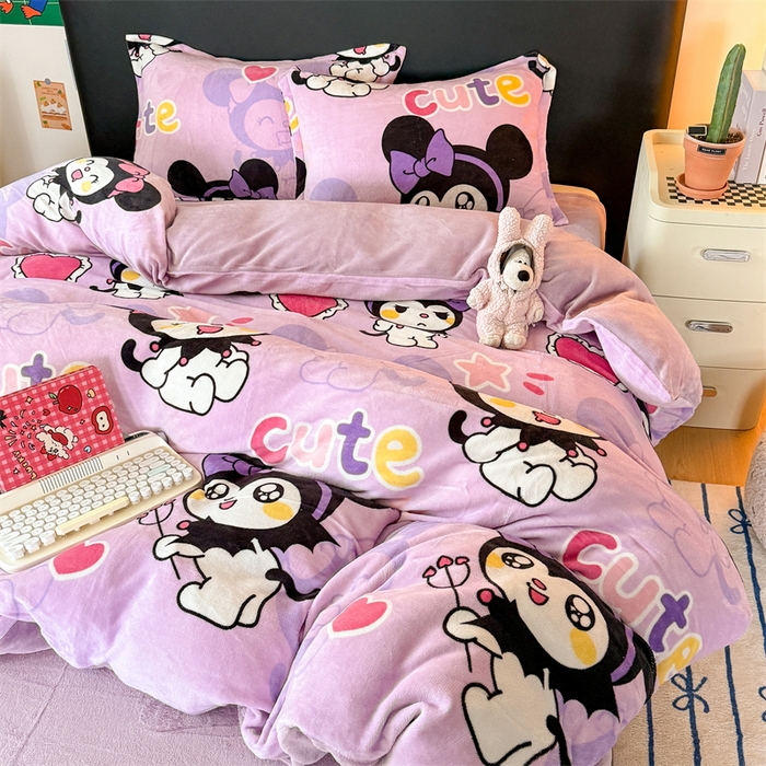 91家纺网 家纺一手货源 找家纺 温眠家纺 2025新款加厚牛奶绒四件套跑量款 库米洛