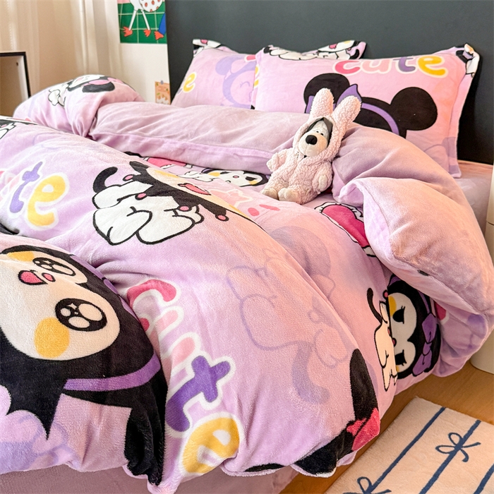 91家纺网 家纺一手货源 找家纺 温眠家纺 2025新款加厚牛奶绒四件套跑量款 库米洛