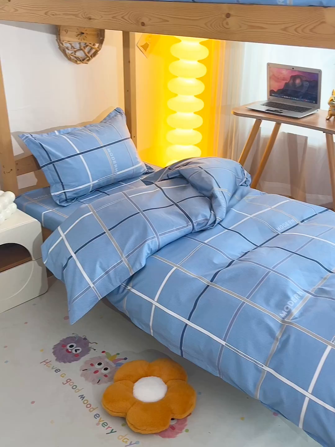 91家纺网 家纺一手货源 找家纺 （总）小雨家纺 2026新款13372宿舍纯棉40支印花三件套